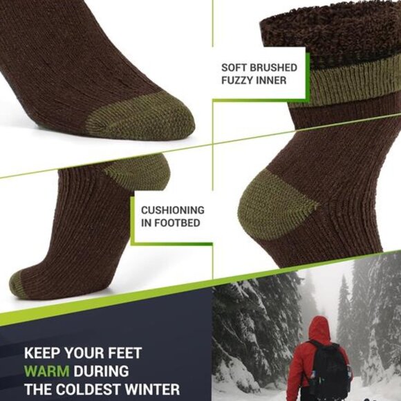 3 Pairs Women's Thermal Wool Socks Moisture Wicking and Breathable Boot Socks - Picture 2 of 2